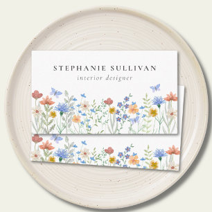 Wildblommor Watercolor Insida Designer Visitkort