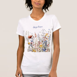 Wildblommor Watercolor-mjöliga blommor T Shirt