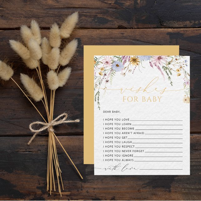 Wildblommor Watercolor Önskemål för Baby (Skapare uppladdad)