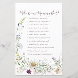 Wildblommor Watercolor som känner till Mamma-spel