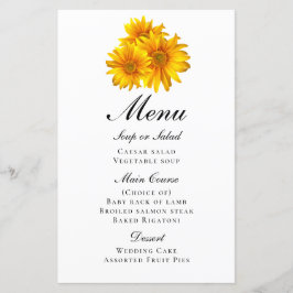 Wildblommor Watercolor Vår Blommigt Bröllop Menu