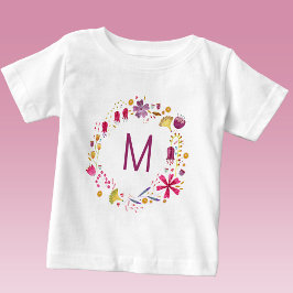 Wildblommor Watercolor WandeMonogram Initial T Shirt