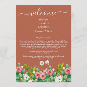 WildblommPeriwinkle Orange Bröllop Itinerary Program