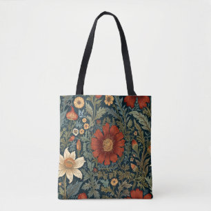 WildblommRed Mönster William Morris Stil Tygkasse