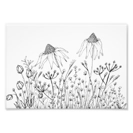 Wildblommteckning Fototryck