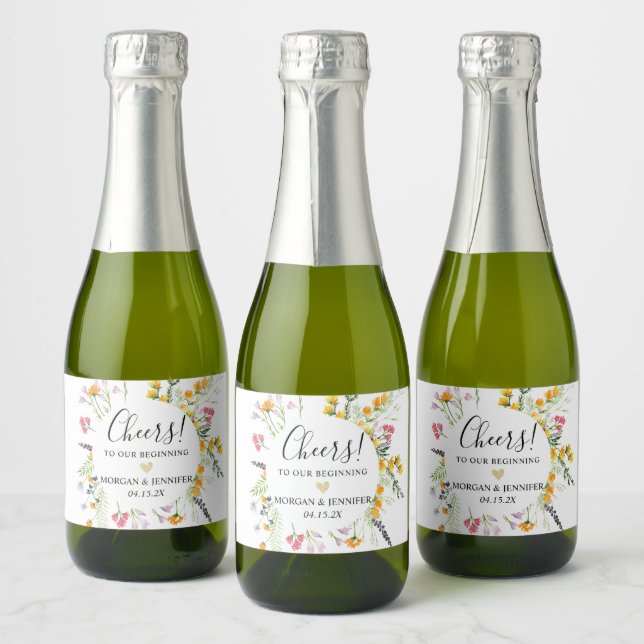 WildblommWedding Favor Cheers Sparkling Vin La (Flaskor)
