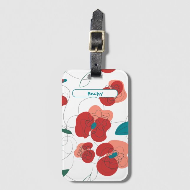 WildblommWonderland | Stiliserade blommor mönster Bagagebricka (Framsida vertikal)