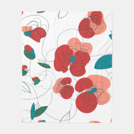 WildblommWonderland | Stiliserade blommor mönster Fleecefilt