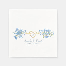 Wildblommy Dusty Blue Bröllop Napkins Pappersservett