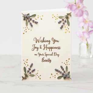 Wildblomning Blekande delikat Blommigt Birthday Ca Kort