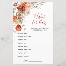 Wildblomning i Kärlek Baby Shower Wish för Baby