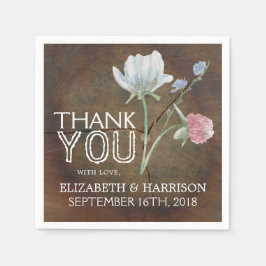 WildblomOak Wood Bröllop Pappersservett