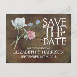 WildblomOak Wood Bröllop spara datum Meddelande Vykort