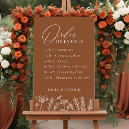 Wildblomorden Events Bröllop Terracotta Sign Poster