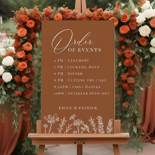 Wildblomorden Events Bröllop Terracotta Sign Poster