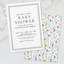 WildblomPastel Botanical Blommigt Baby Shower