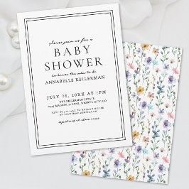 WildblomPastel Botanical Blommigt Baby Shower Inbjudningar