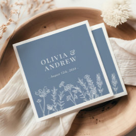 Wildblomperiwinkle Bröllop Napkins Pappersservett