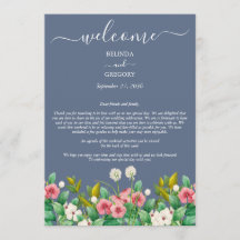 Wildblomperiwinkle Dusty Blue Bröllop Itinerary