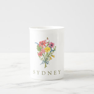 Wildblompersonlig Namn Benporslin Mugg