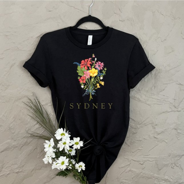 Wildblompersonlig Namn T Shirt (Skapare uppladdad)