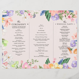 WildblomPhoto Tri-Fold Bröllop Ceremony-programmet