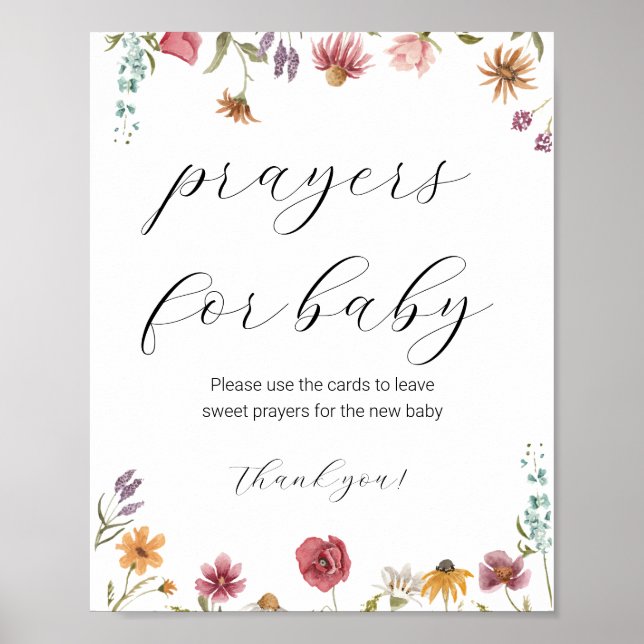 WildblomPrayers for Baby Sign Poster (Framsidan)