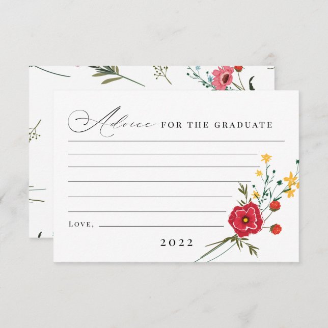 Wildblområdgivning för Student Tack Kort (Fram/baksida)