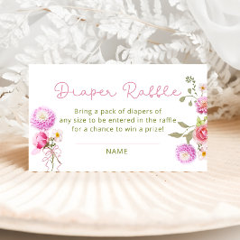 WildblomRosa Bow Diaper Raffle Biljett Tilläggskort
