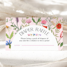 WildblomRosa Girl Diaper Raffle Baby Shower Tilläggskort