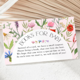 WildblomRosa Girl Girl Bokar for Baby Shower Tilläggskort