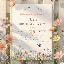 WildblomRosa Lila Garden Party 30års födelsedag