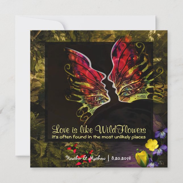 Wildbloms Abstrakt Vibrance Inbjudningar (Framsida)