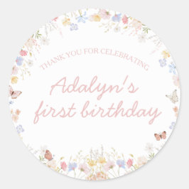 Wildbloms är inte hennes fantastiska födelsedag. runt klistermärke