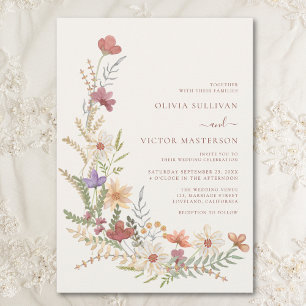 Wildbloms Blommigt Fall Wedding Inbjudningar