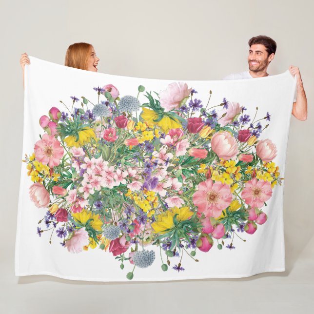 Wildbloms Blommigt Mysigt Botanical Fleece Blanket (På plats)