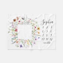 Wildbloms Blommigt WAN Baby Milestone Blanket Fleecefilt