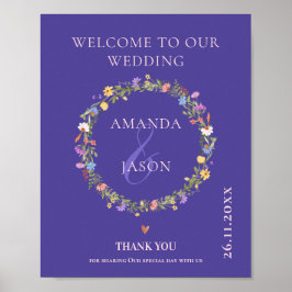 Wildbloms Blommigt Wandeo Välkommen till Bröllop Poster