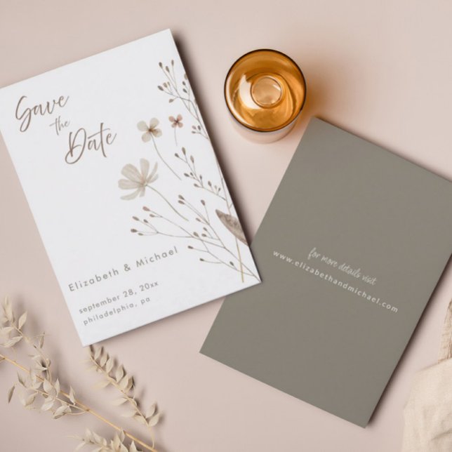 Wildbloms Blommigt Watercolor | Spara datumkortet Inbjudningar (Skapare uppladdad)