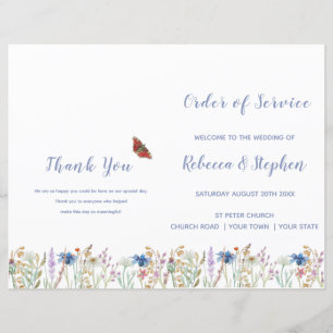 Wildbloms Bröllop serviceorder