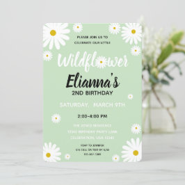Wildbloms Daisy Girl Birthday-inbjudan Inbjudningar