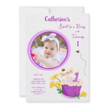 Wildbloms Daisy Girl Gult Lila First Birthday