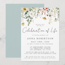 Wildbloms Firande av Life Funeral Inbjudningar