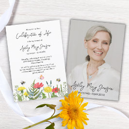 Wildbloms Firande i Life Photo Funeral Inbjudningar