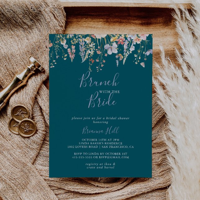 Wildbloms Grönt Brunch med Bride Shower Inbjudningar (Skapare uppladdad)