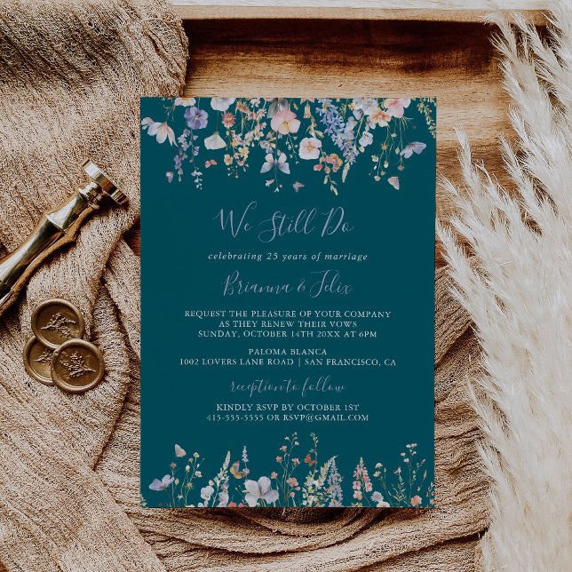 Wildbloms Grönt vi fortfarande gör Vow Renewal Inbjudningar (Skapare uppladdad)