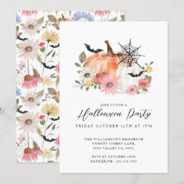 Wildbloms Gult & White Pumpkin Halloween fest Inbjudningar