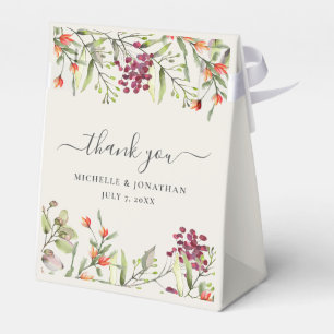 Wildbloms Meadow Ecru Bröllop Gift Favor Bag Presentaskar