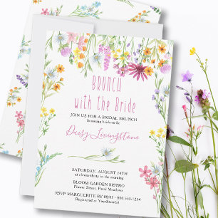 Wildbloms Meadow Möhippa Brunch med Bride Inbjudningar