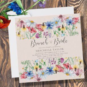 Wildbloms Möhippa Brunch med Bride Blommigt Inbjudningar